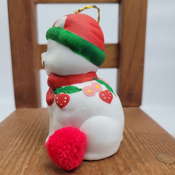 Vintage Jolly Jingles Hand Painted Porcelain Bisque Cat Bell Ornament 3"x2" - Picture 4 of 12
